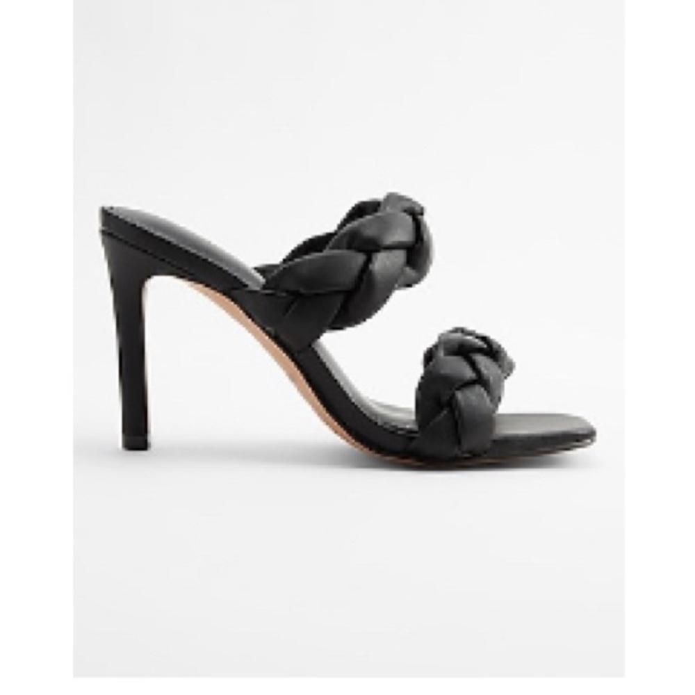 Brand new braided black express heels size 9 true to size never used all tags at